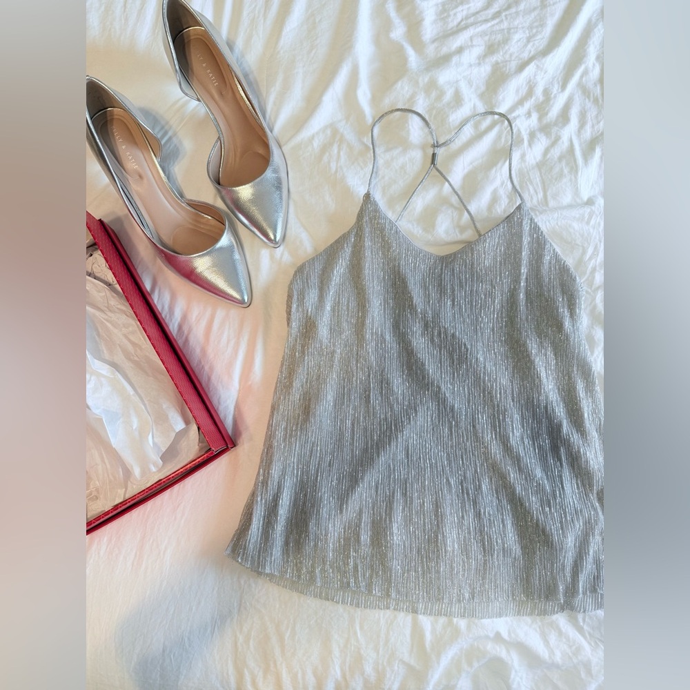 Bundle! Silver Camisole (XS) and Matching Pumps (9)